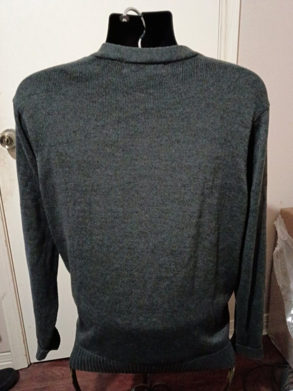 Vintage Oscar de la Renta Women's Gray Knit Cardigan Sweater Sz XL - Picture 5 of 10
